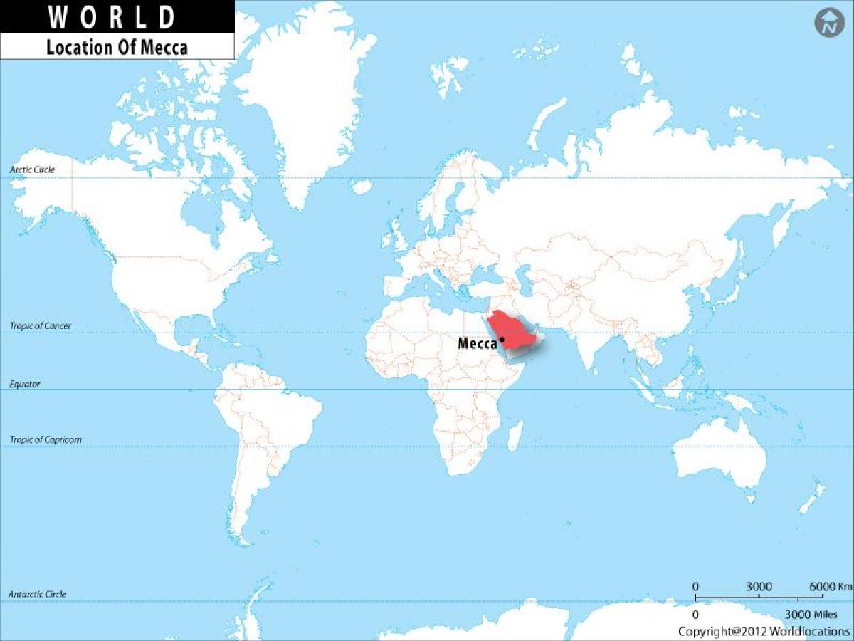 مکہ میں دنیا کے نقشے